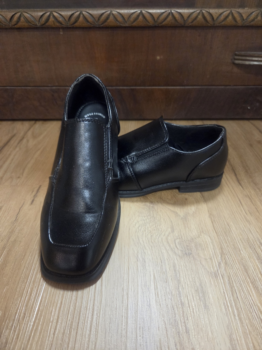 Kid's Black Slip-On Dress Shoes